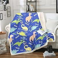 Algopix Similar Product 11 - Erosebridal Dinosaur Fuzzy Blanket