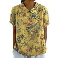 Algopix Similar Product 2 - 2024 Summer Linen Shirts for Women