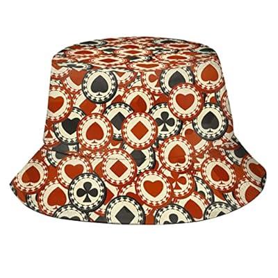 Best Deal for Poker Chips Bucket Hats for Women Men Twill Canvas Sun Hat