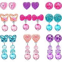 Algopix Similar Product 2 - Hicarer 9 Pairs Girls Clipon Earrings