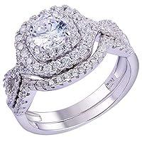 Algopix Similar Product 8 - Newshe Wedding Band Engagement Ring Set