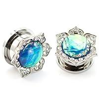 Algopix Similar Product 7 - Pierce2GO Pair of Flower Plugs with