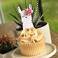 Algopix Similar Product 9 - Llama Cupcake Toppers 1 Set of 12