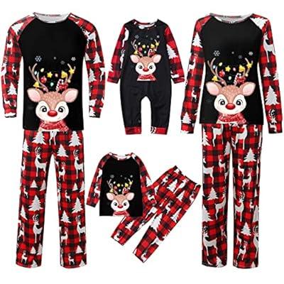 Family Christmas Pjs Matching Sets Festive Xmas Matching Pajamas Holiday  Hooded Christmas Sleepwear Set Loungewear