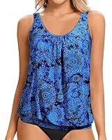 Algopix Similar Product 3 - Yonique Womens Blouson Tankini Top No