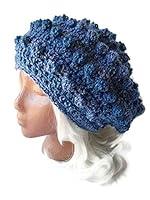 Algopix Similar Product 16 - Denim Blue Beanie Chunky Bobble Stitch