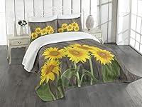 Algopix Similar Product 3 - Ambesonne Sunflower Bedspread