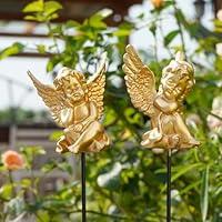 Algopix Similar Product 16 - OwMell Set of 2 Decorative Angel Garden