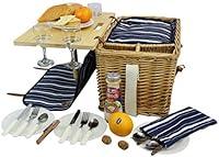 Algopix Similar Product 8 - Picnic Basket for 4 Removable Bamboo