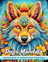 Algopix Similar Product 6 - Dogs Mandala Adult Coloring Book with