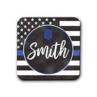 Algopix Similar Product 8 - Blue Line Police Custom Coasters