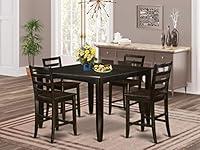 Algopix Similar Product 6 - 5 PC pub Table set Square Table and 4