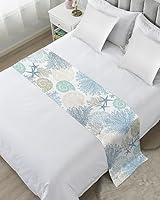 Algopix Similar Product 14 - Blue Teal Coral Bed Runners for Queen