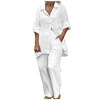 Algopix Similar Product 14 - Cotton Linen 2 Piece Plus Size Outfits