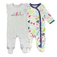 Algopix Similar Product 11 - Baby Girl Sleeper Set 2Pack Footed
