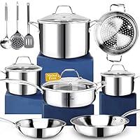 Algopix Similar Product 6 - HOMICHEF 14Piece Nickel Free Stainless