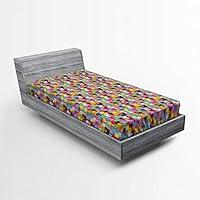 Algopix Similar Product 13 - Ambesonne Colorful Fitted Sheet Gummy