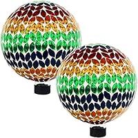 Algopix Similar Product 5 - Sunnydaze Mosaic Gazing Globe Glass