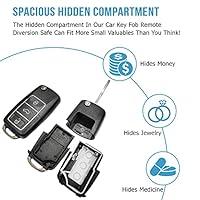 Fake Car Key Safe (2 Pack) - Ultra Realistic Keys Diversion Safe - Hidden  Secret Compartment Decoy Car Key Fob - Hide And Store Money Waterproof