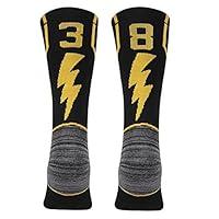Algopix Similar Product 13 - KitNSox Black Number Socks Mens Youth