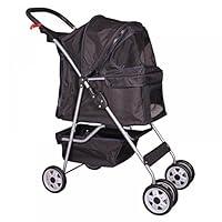 Algopix Similar Product 11 - Black 4 Wheels Pet Stroller Cat Dog