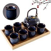 Algopix Similar Product 9 - DUJUST Japanese Tea Set for 6 Kiln