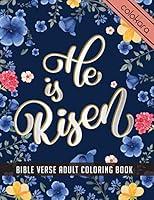 Algopix Similar Product 16 - He Is Risen Bible Verse Adult Coloring
