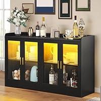 Algopix Similar Product 13 - YITAHOME Black Sideboard Buffet Cabinet