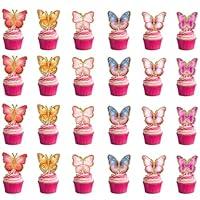 Algopix Similar Product 12 - 24Pcs Butterfly Cupcake Toppers