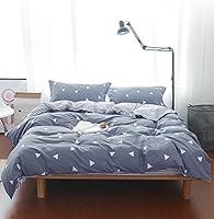 Algopix Similar Product 2 - 3 Pieces Duvet Cover Set Blue Gray with