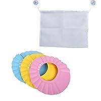 Algopix Similar Product 13 - DBHappy 3 Pieces Baby Bath Cap Pink