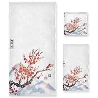 Algopix Similar Product 4 - ALAZA Towel Bathroom SetsJapanese