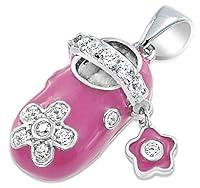Algopix Similar Product 16 - Pink Enamel Cubic Zirconia CZ Flower