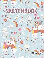 Algopix Similar Product 6 - Unicorn Sketchbook 200 pages Cute