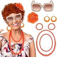 Algopix Similar Product 17 - 8 Pcs Women Curly Red Orange Wig and