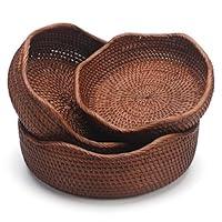 Algopix Similar Product 8 - YANGQIHOME Rattan Round Fruit Baskets