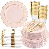 Algopix Similar Product 16 - Liacere 350PCS Pink Plates Disposable 