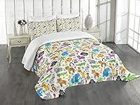 Algopix Similar Product 14 - Lunarable Animals Bedspread Childish
