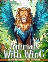 Algopix Similar Product 6 - Animals With Wing Coloring Book Winged