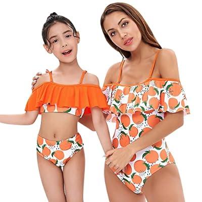 Bubble Sleeve Family Matching Mommy and Me Two Pieces Bikini for
