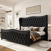 Algopix Similar Product 18 - HOSTACK King Bed Frame 55 Headboard