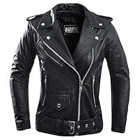 Algopix Similar Product 14 - HWK Brando Leather Motorcycle Jacket