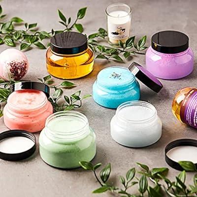 36PCS 8OZ Plastic Jars with Screw On Lids, Pen and Labels Refillable Empty  Round Slime Cosmetics Containers for Storing Dry Food, Makeup, Slime, Honey  Jam, Cream, Butter, Lotion (Clear & Black)