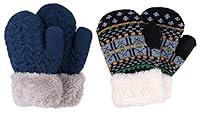 Algopix Similar Product 6 - Set of 2 Kids Sherpa Lined Knit