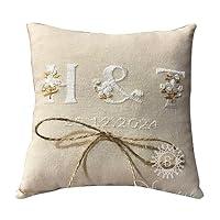 Algopix Similar Product 19 - Ring Pillow Monogram Natural Cotton