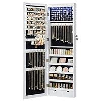 Algopix Similar Product 16 - SONGMICS 6 LEDs Mirror Jewelry Cabinet