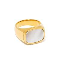 Algopix Similar Product 12 - BENIQUE Chunky Rings Gold Signet Dome