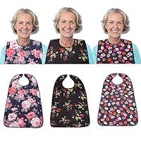 Algopix Similar Product 19 - 3 Pack Adult Bib for Eating Washable