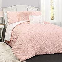 Algopix Similar Product 7 - Lush Decor Pink Ravello Pintuck 5