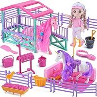 Algopix Similar Product 9 - TUZT Horse Stable Playset 41PCS Horse